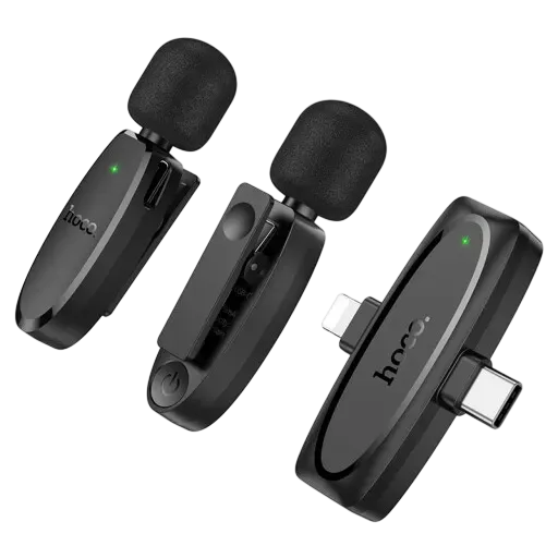 Hoco L15 Dual-Mic Omnidirectional Wireless Microphone Black - 1
