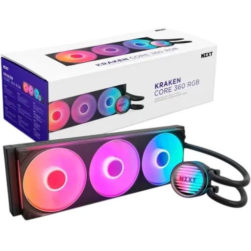 NZXT Kraken Core 360mm AIO Liquid Cooler RGB Black - 1