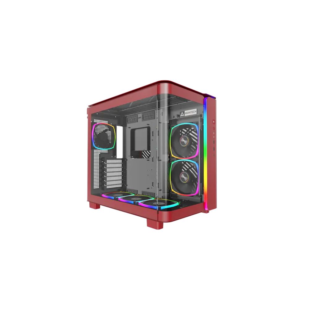 كيس Montech King 95 Pro Mid-Tower ATX أحمر - 1