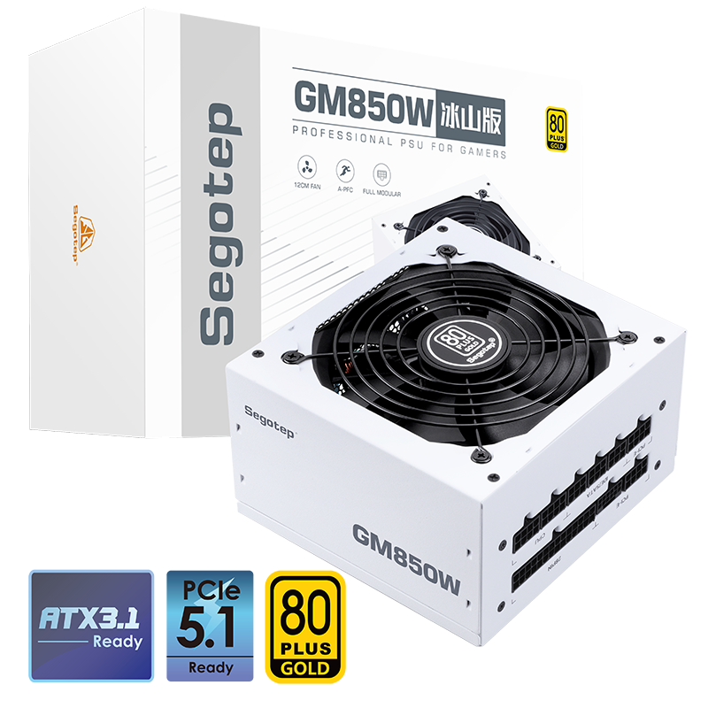 Segotep GM850W 850W 80+ Gold Fully Modular ATX 3.1 PSU White - 1
