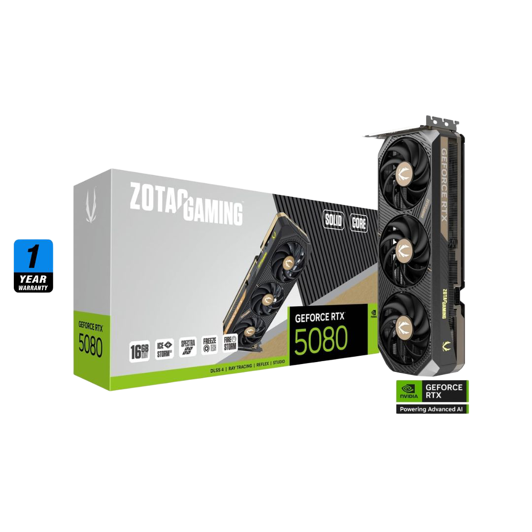 ZOTAC GAMING GeForce RTX 5080 16GB GDDR7 SOLID CORE - 1