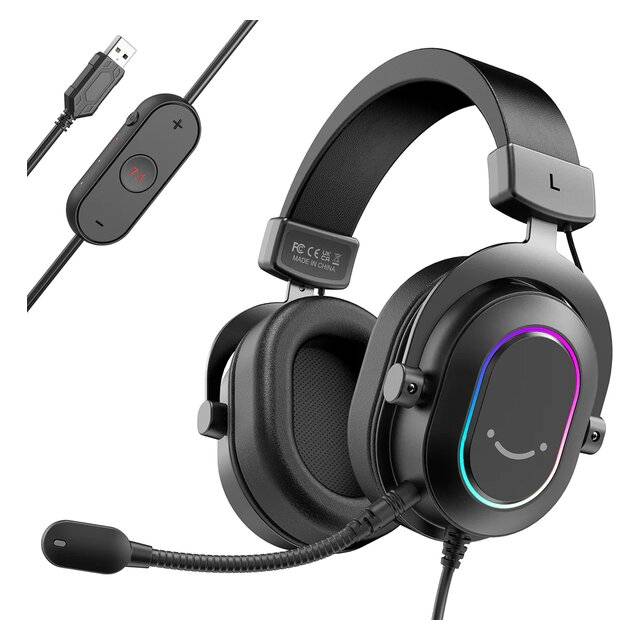 Fifine AmpliGame H6 USB Headset with Microphone Black - 1