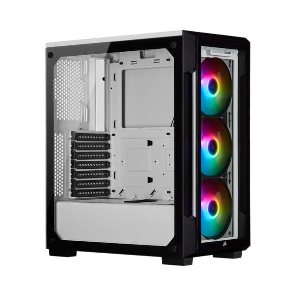Corsair iCUE 220T Mid-Tower ATX Case White Tempered Glass RGB - 1