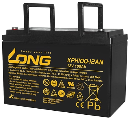 LONG KPH100-12AN 100Ah 12V Lead Acid Rechargeable Battery - 1