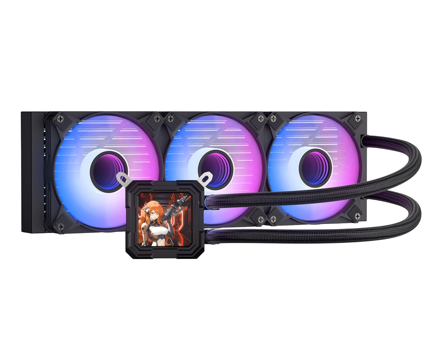 DarkFlash Wave DV360S 360mm AIO Liquid Cooler with LCD Screen Black - 1