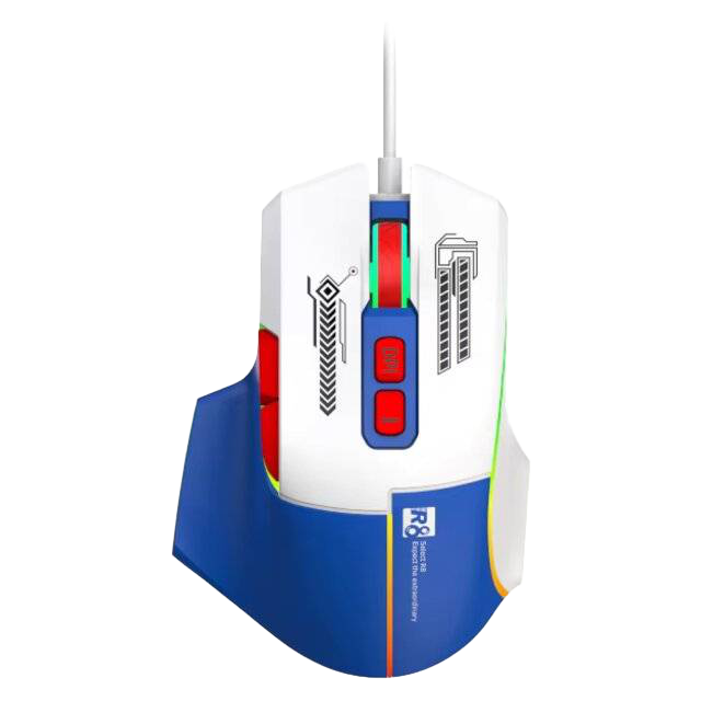 R8 1639 Wired Mouse 3600 DPI RGB - Blue White - 1