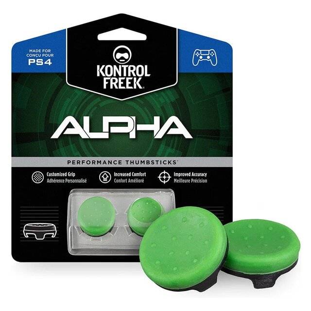 KontrolFreek Alpha Low-Rise Thumbsticks for PS4 Green - 1