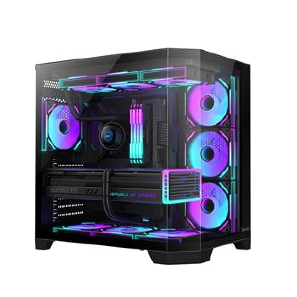 Huntkey S970 Max Storm Mid-Tower ATX Case White Triple Tempered Glass - 1