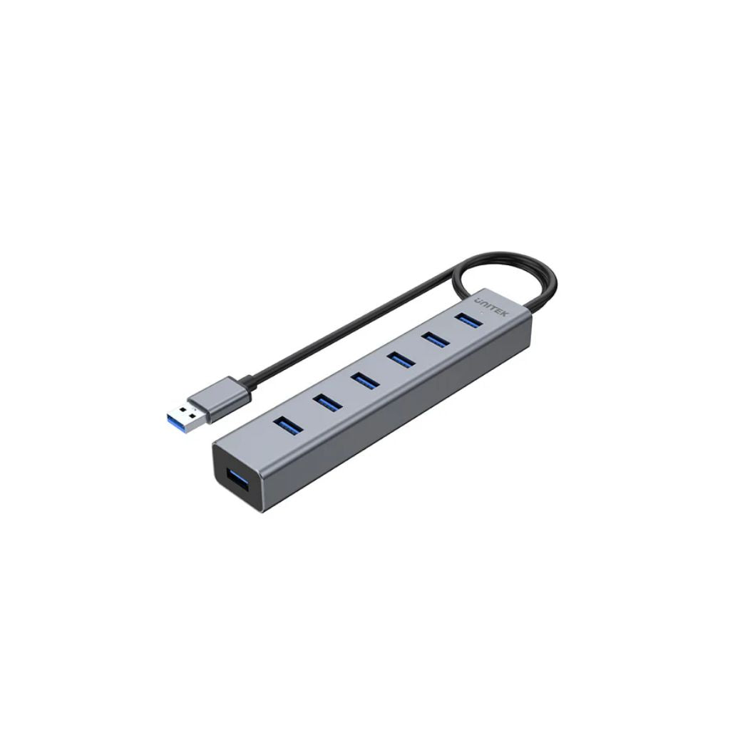 UNITEK Y-3090 7-Port USB 3.0 USB Hub Silver - 1