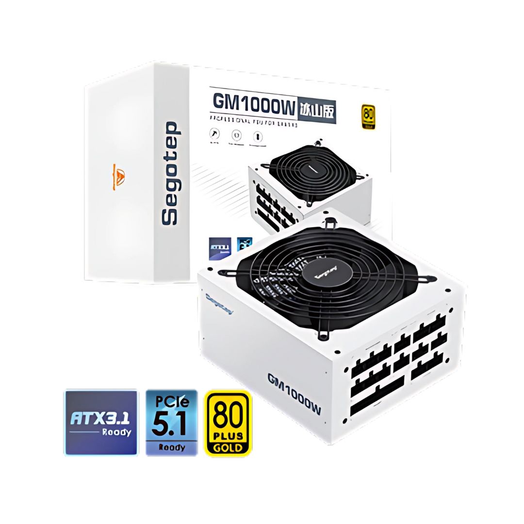 باور سبلاي Segotep GM1000W 1000W 80+ Gold معياري بالكامل أبيض - 1