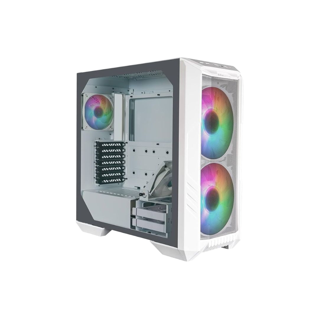 Cooler Master HAF 500 Mid-Tower ATX Case White Tempered Glass - 1
