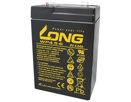 بطارية LONG WP4.5-6 6V 4.5Ah 27Wh VRLA AGM - 1