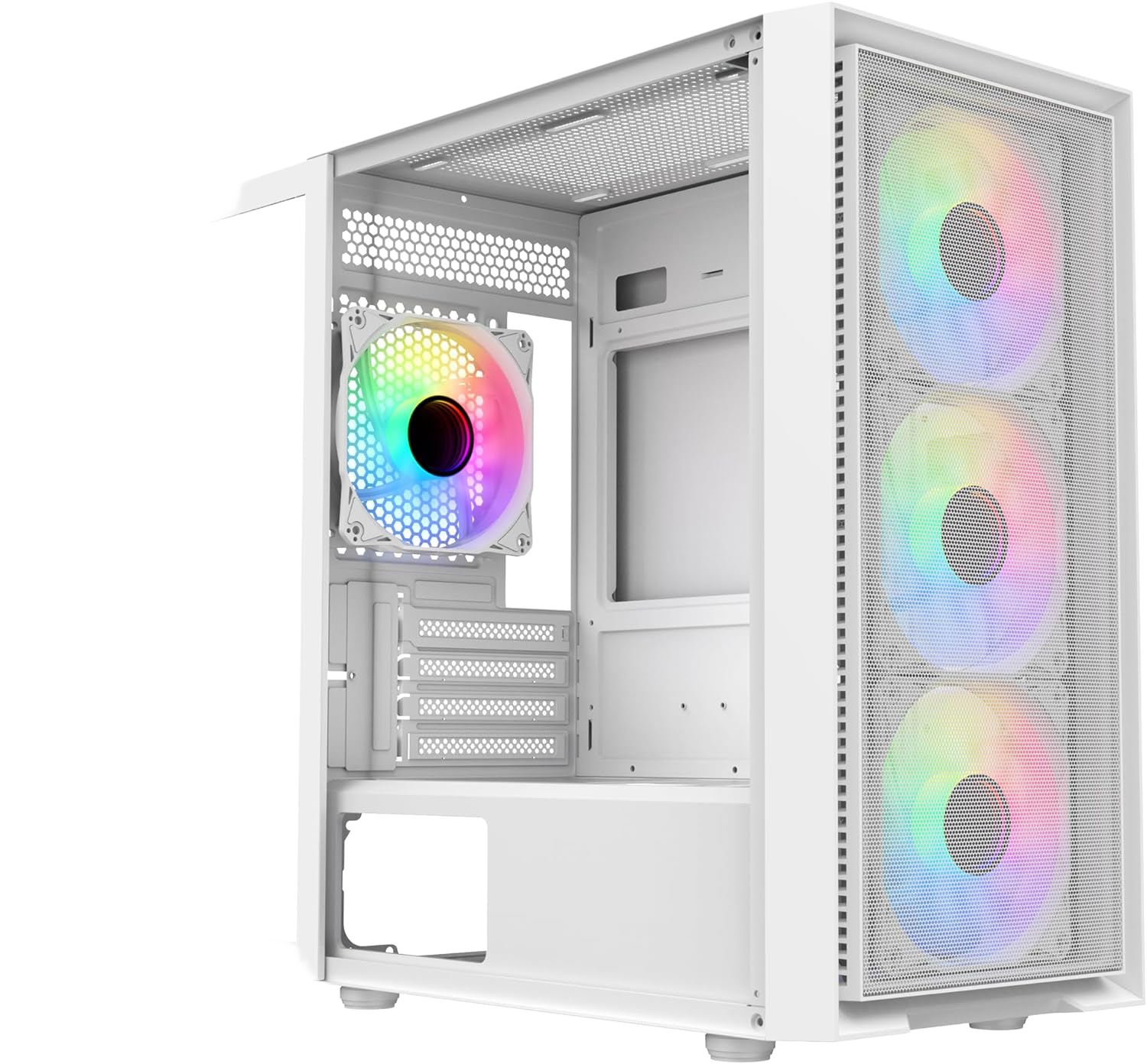 SAMA M-ATX Mini-Tower Case White Tempered Glass - 1