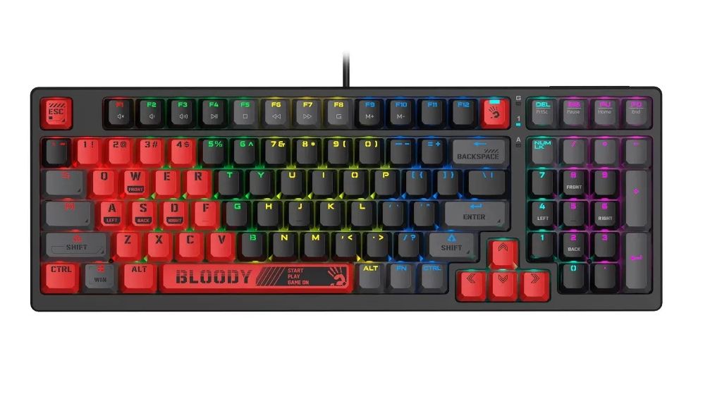 Bloody S98 Mechanical Gaming Keyboard Hot-Swappable RGB Red Switch - 1