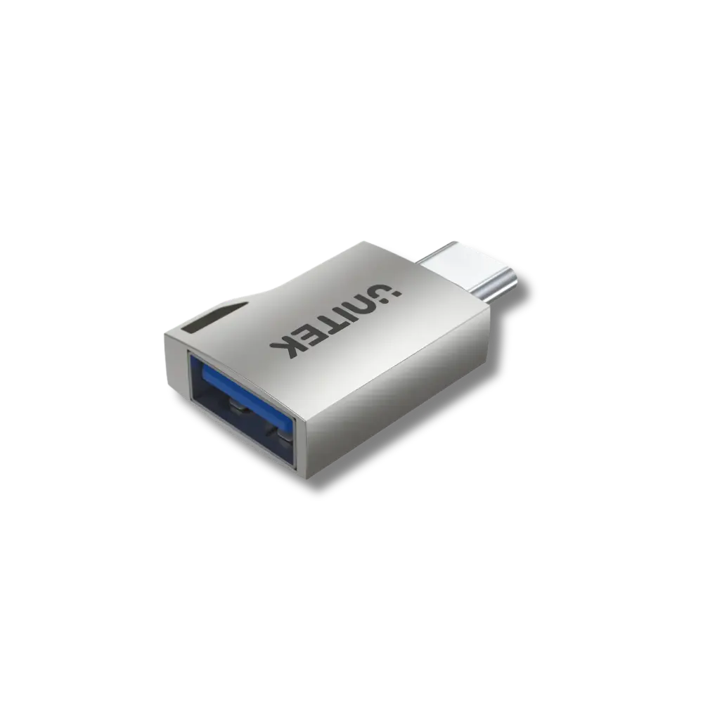 محول Unitek A1025GNI USB-C إلى USB-A 3.0 5Gbps فضي - 1