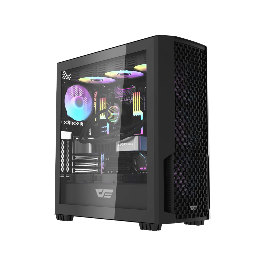 DarkFlash DF2100 Mid-Tower ATX Case Black Tempered Glass - 1