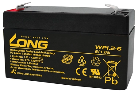 بطارية LONG WP1.2-6 1.2Ah 6V Lead Acid - 1
