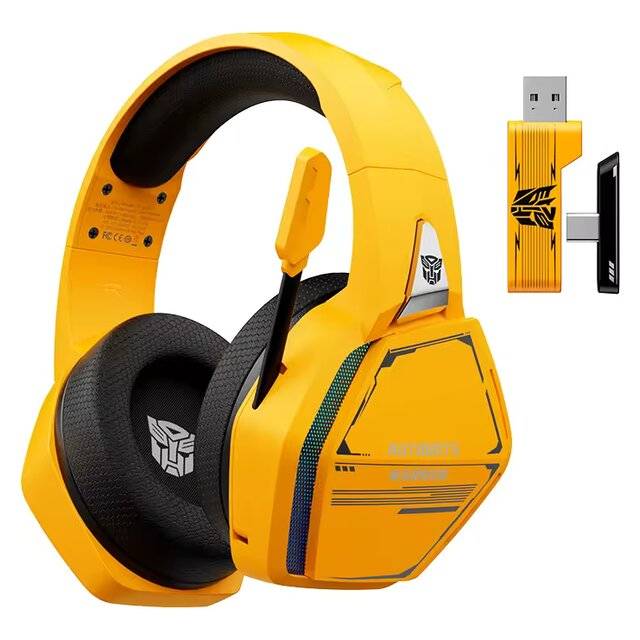 سماعات Transformers TF-G10 Dual-Mode 2.4GHz/Bluetooth مع مايك أصفر - 1