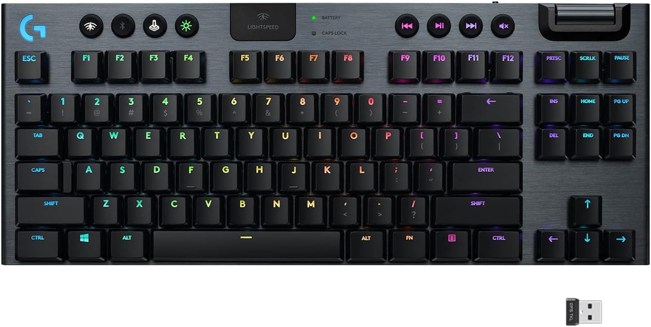 كيبورد Logitech G915 X TKL ميكانيكي لاسلكي RGB أبيض - 1