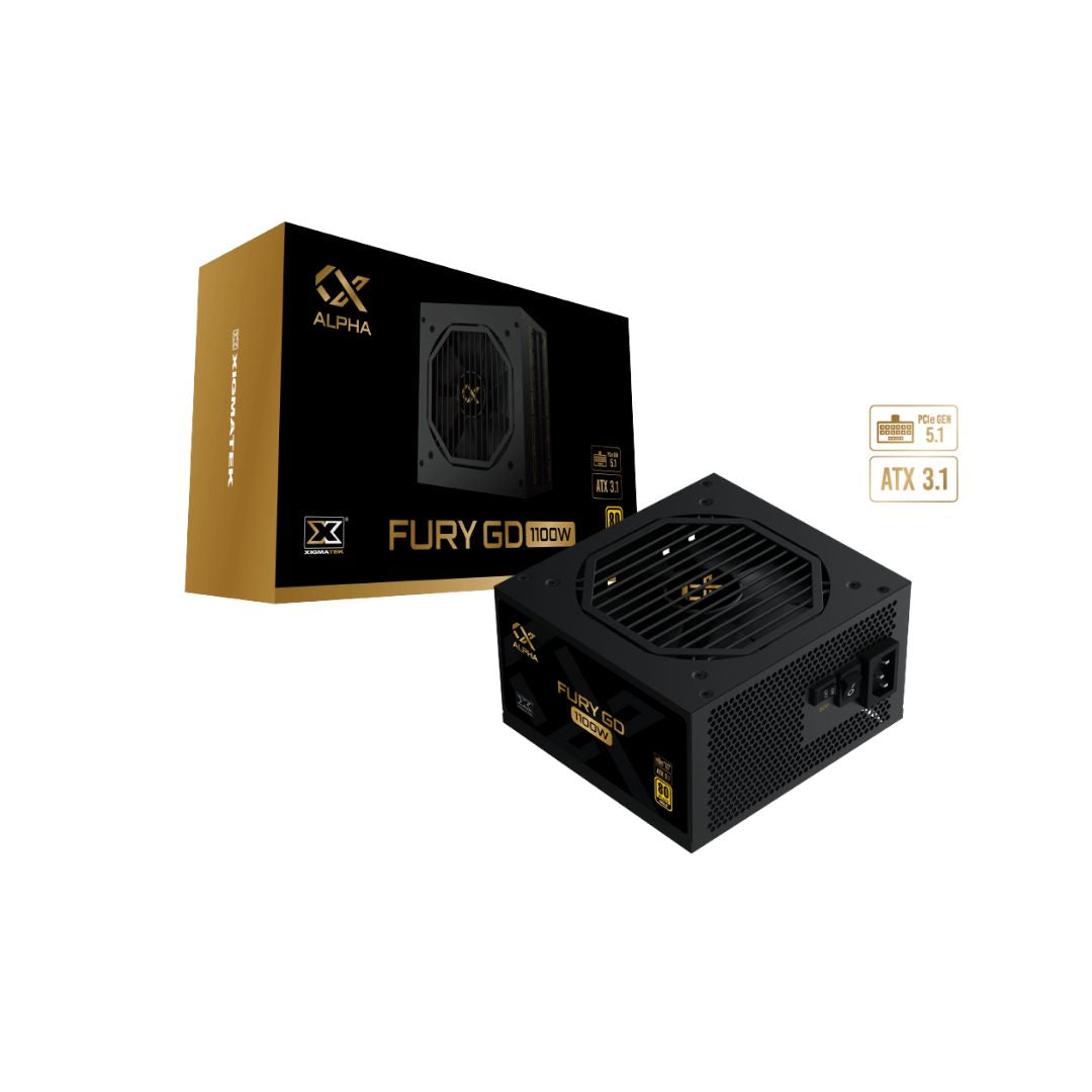 باور سبلاي Xigmatek Fury GD 1100W 80+ Gold فول مودولار أسود - 1