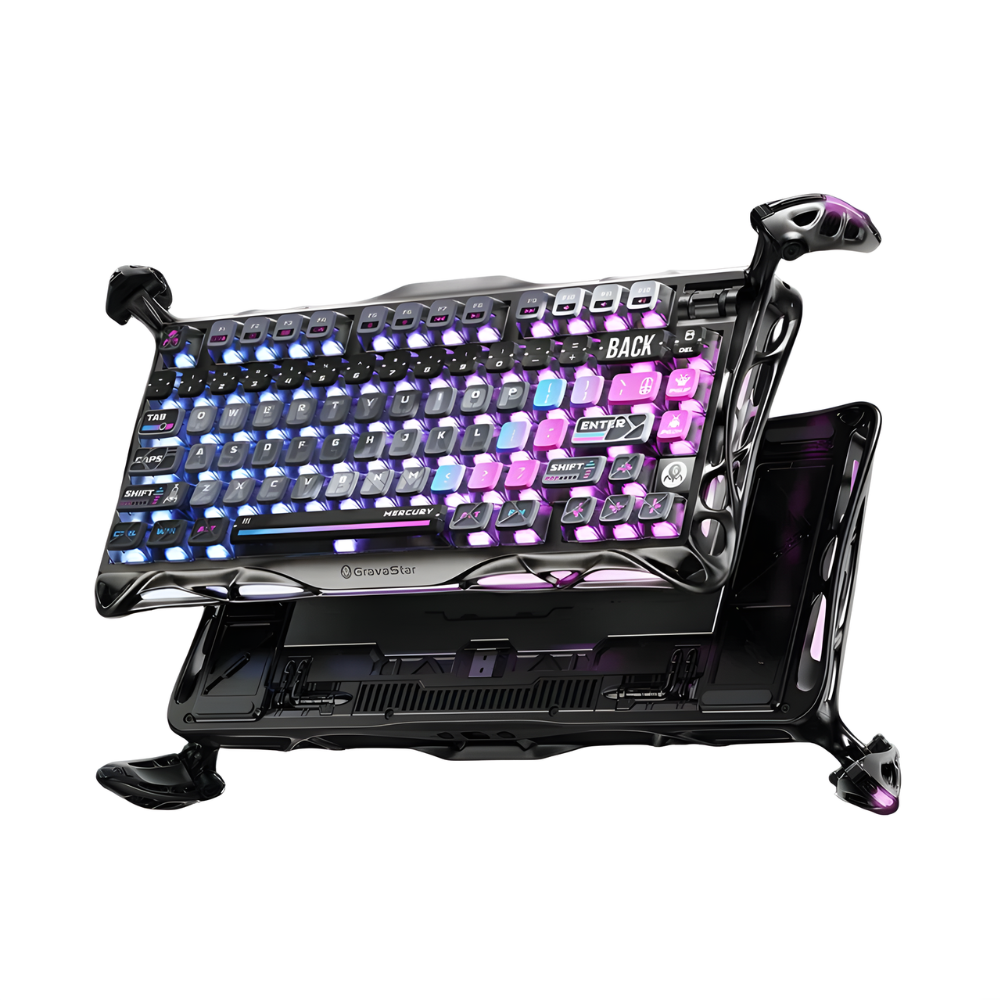 كيبورد GravaStar Mercury K1 Pro 75% ميكانيكي Tri-Mode RGB Hot-Swappable Wired/BT/2.4GHz - 1