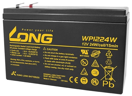 بطارية LONG WP1224W 6Ah 12V Lead Acid Rechargeable - 1