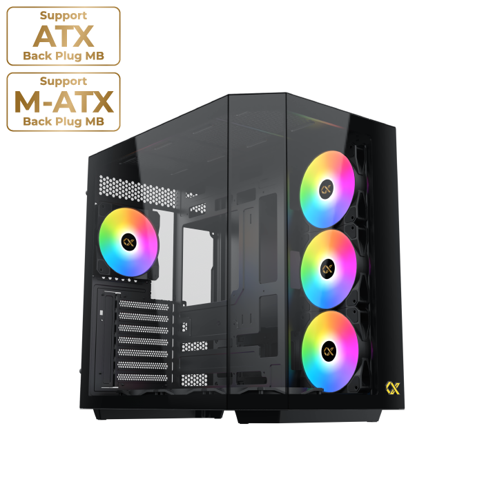 Xigmatek CUBI II Mid-Tower ATX Case Black with ARGB 7 Fan - 1