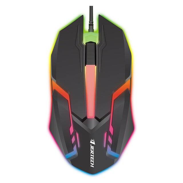 ماوس Jertech Warwick M200 4800 DPI سلكي RGB قيمنق أسود - 1
