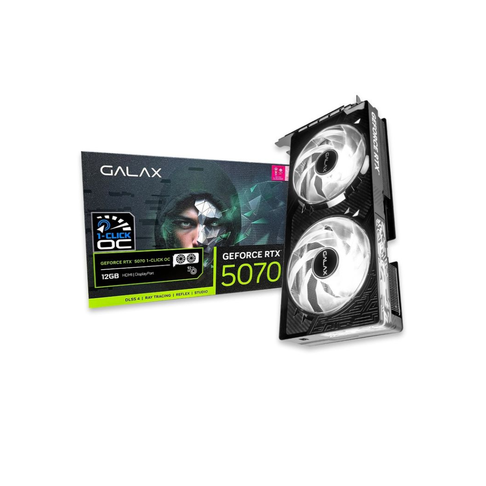 كارت شاشة GALAX GeForce RTX 5070 12GB GDDR7 1-Click OC Black Edition - 1