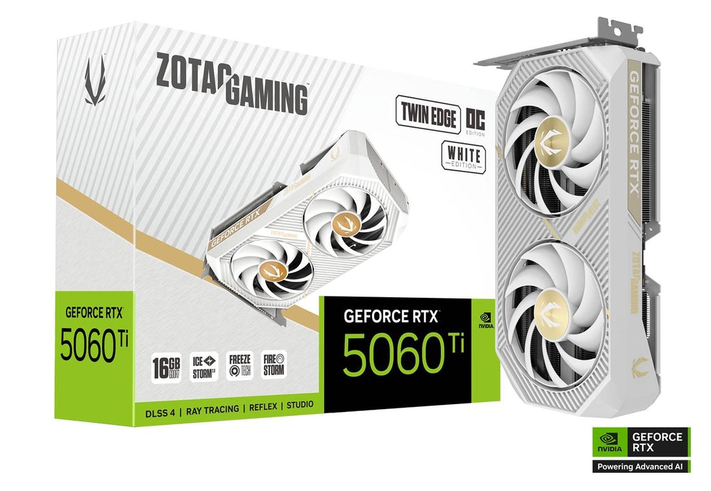 كارت شاشة ZOTAC Gaming GeForce RTX 5060 Ti 16GB GDDR7 Twin Edge OC White Edition - 1