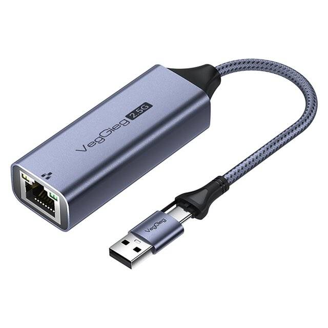 محول USB VegGieg V-K313 2.5G USB-C إلى RJ45 - 1