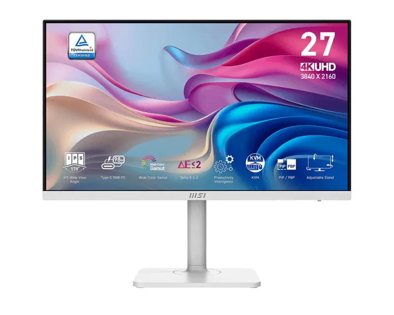 MSI Modern 27″ 3840x2160 60Hz IPS Monitor White - 1