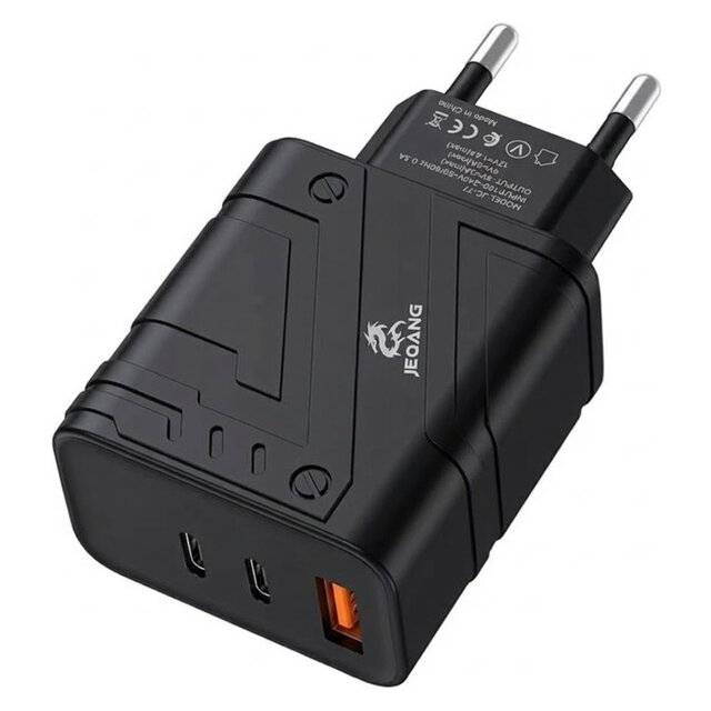 شاحن Jeqang 40W Type-C PD QC3.0 أسود - 1