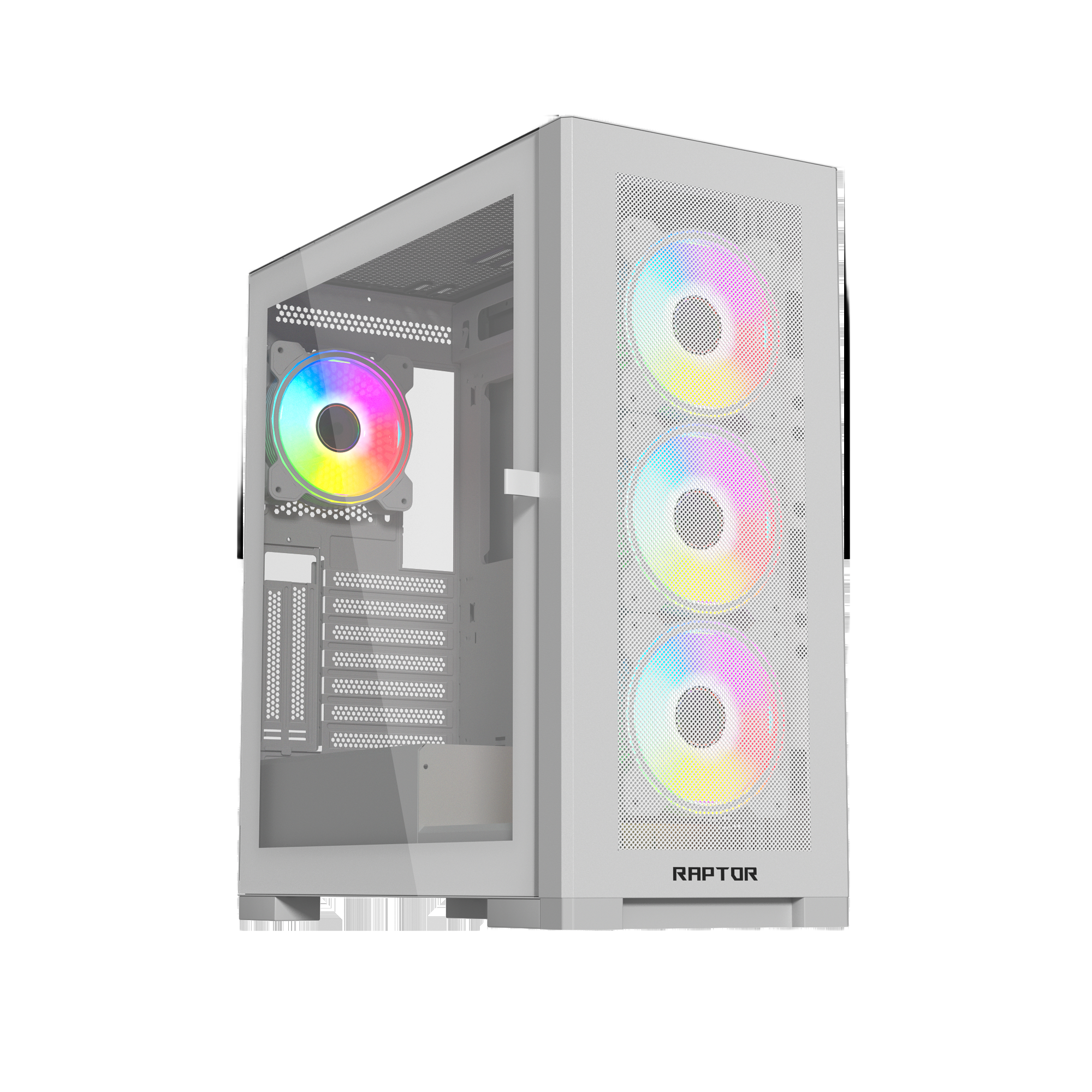 Raptor Arctic Hawk XL Mid-Tower ATX Case White Tempered Glass RGB - 1