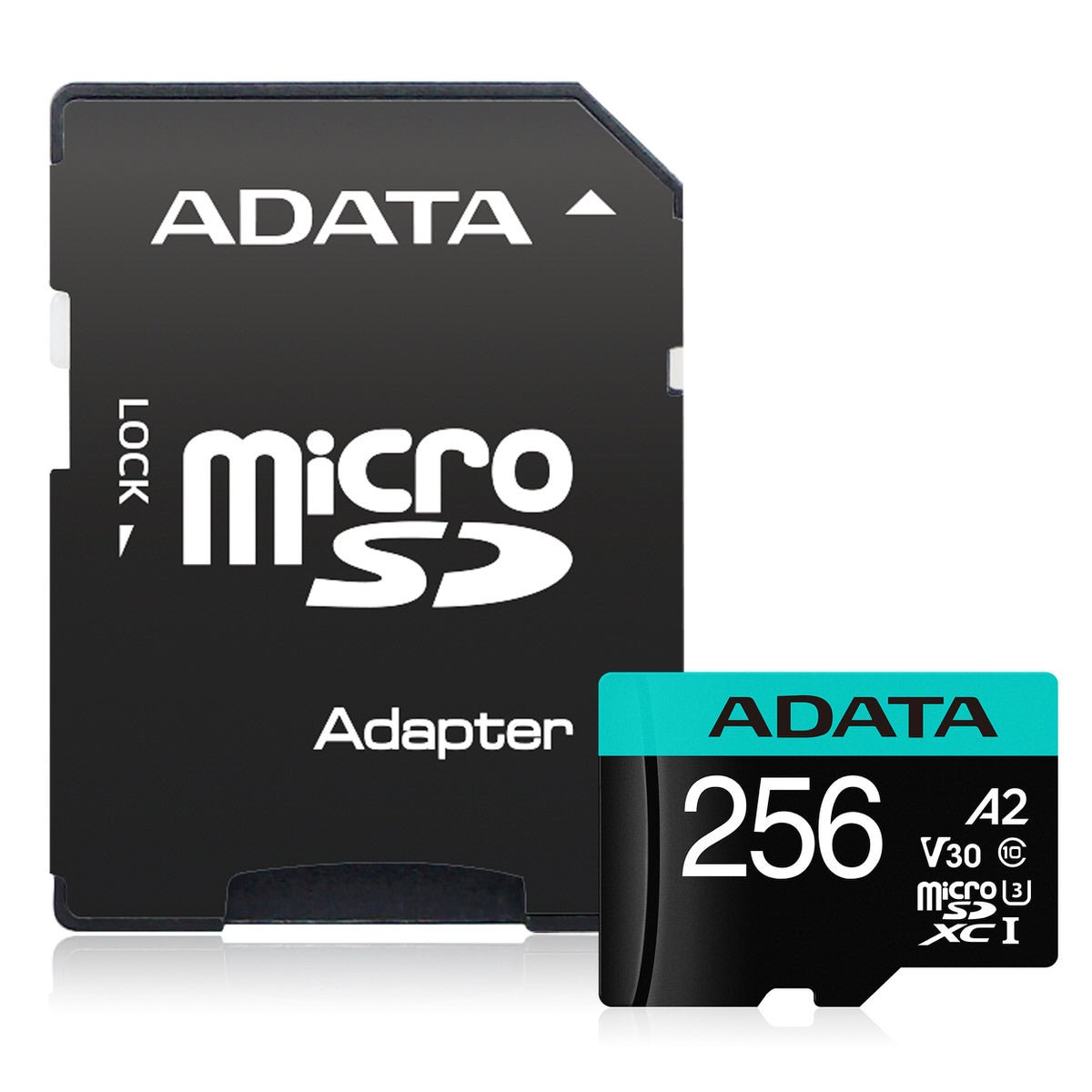 ذاكرة ADATA Premier Pro microSD 256GB UHS-I V30 100MB/s مع محول USB - 1