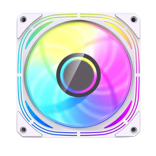 DarkFlash INF 24T 120mm ARGB Case Fan 5-in-1 Pack White - 1