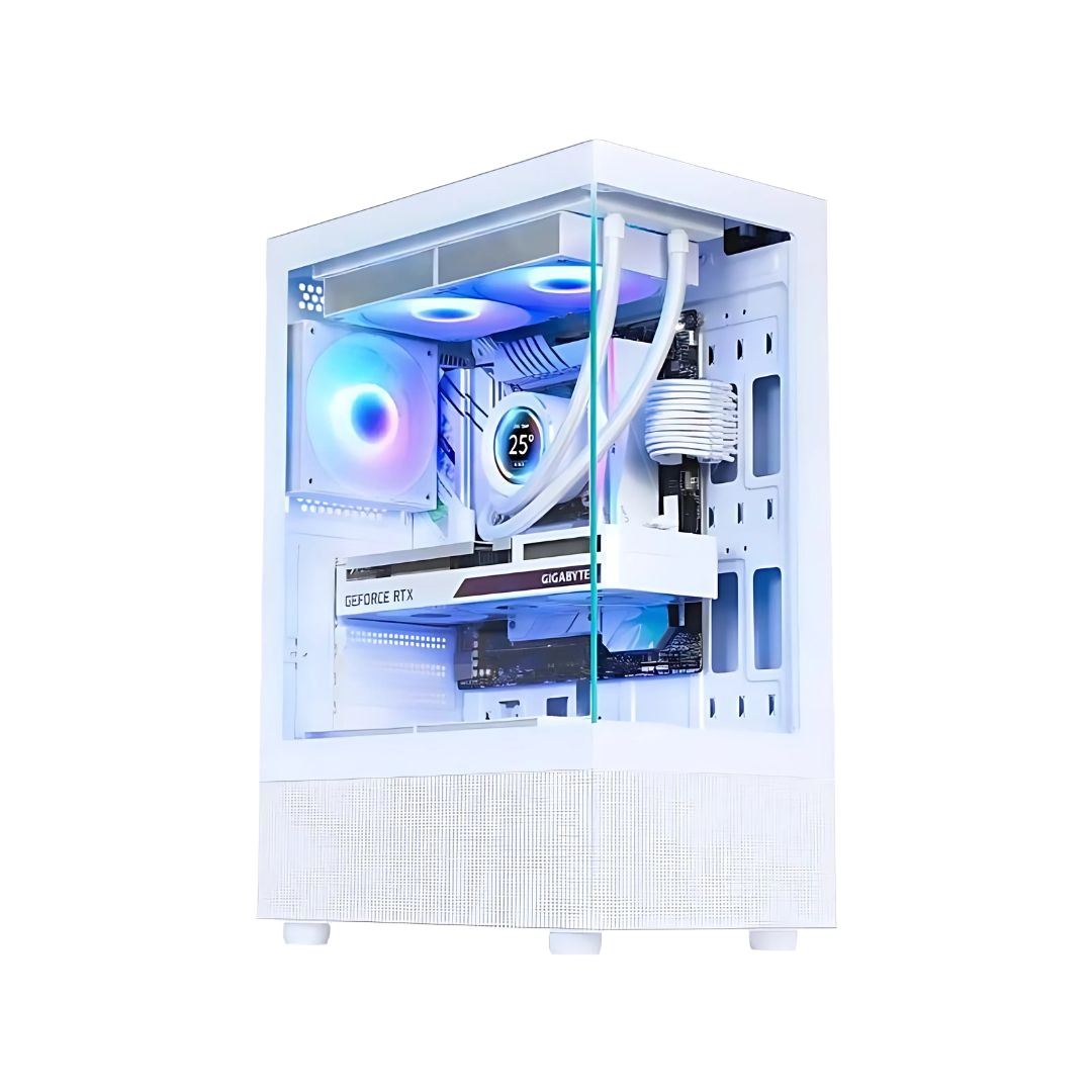 SAMA Neview 3321 Mid-Tower ATX Case White Tempered Glass - 1