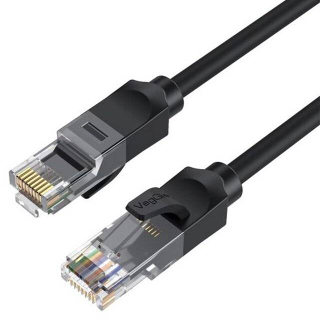كيبل VegGieg CAT6 Ethernet RJ45 إلى RJ45 20m أسود - 1