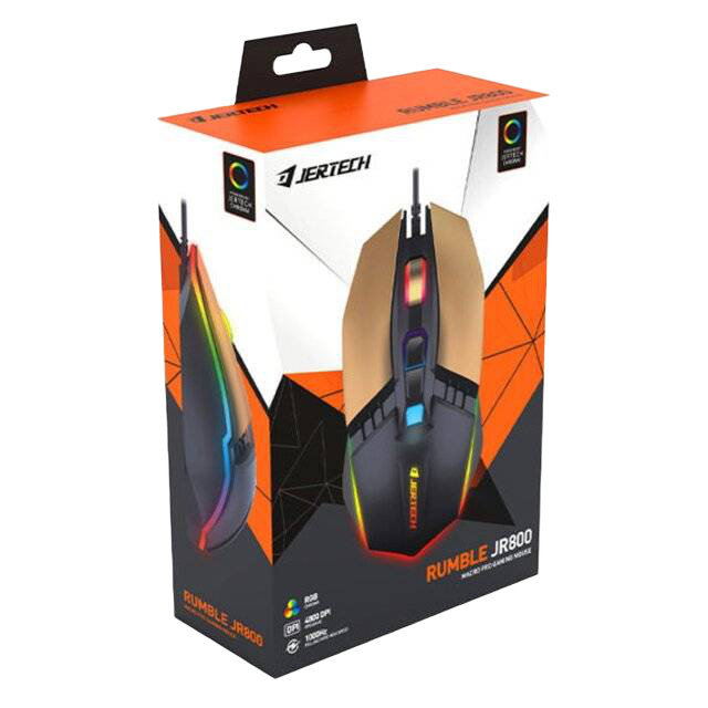 ماوس Jertech JR800 Rumble سلكي 4800 DPI أسود - 1