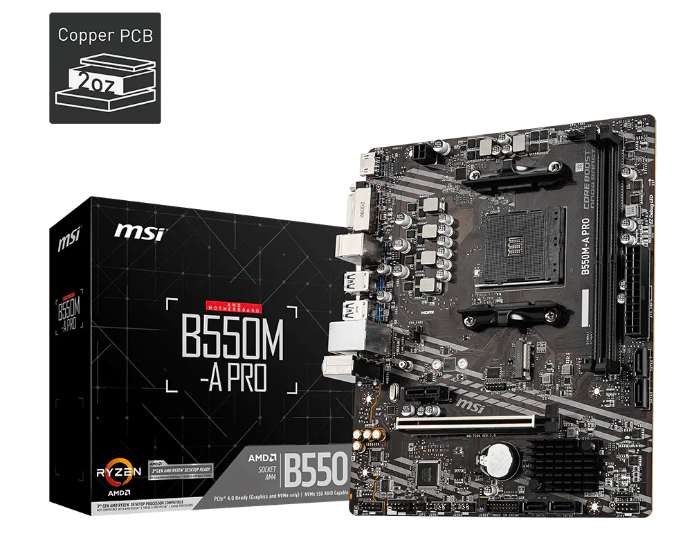 لوحة أم MSI B550M-A Pro B550 AM4 Micro-ATX - 1