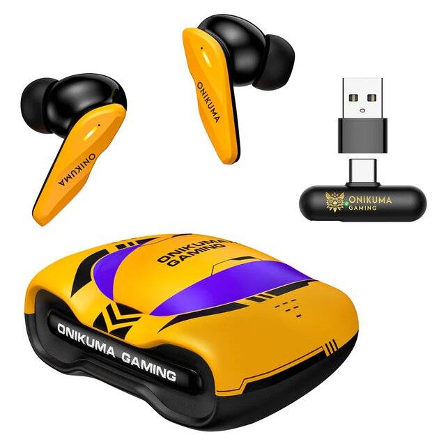 سماعات Onikuma TX616 TWS 13mm Driver Bluetooth 5.4 أصفر - 1