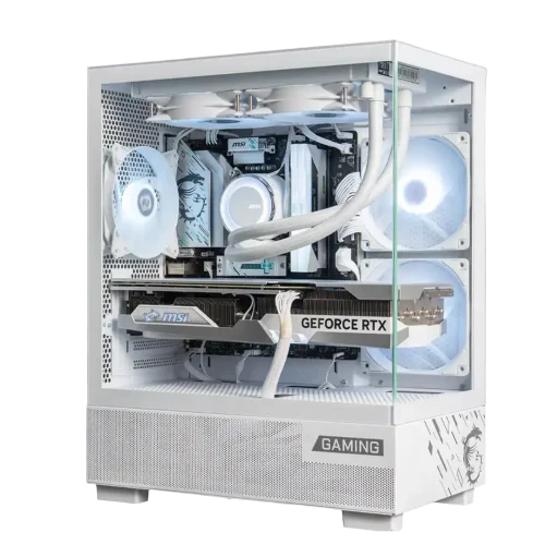 MSI MAG PANO M110L PZ Micro-ATX Case White Panoramic Glass - 1