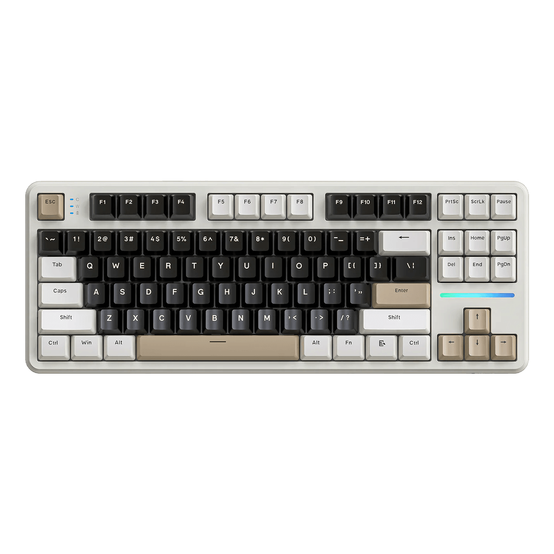 Attack Shark X87 TKL 80% Gasket Mechanical Hot-Swappable Wireless RGB Keyboard White - 1