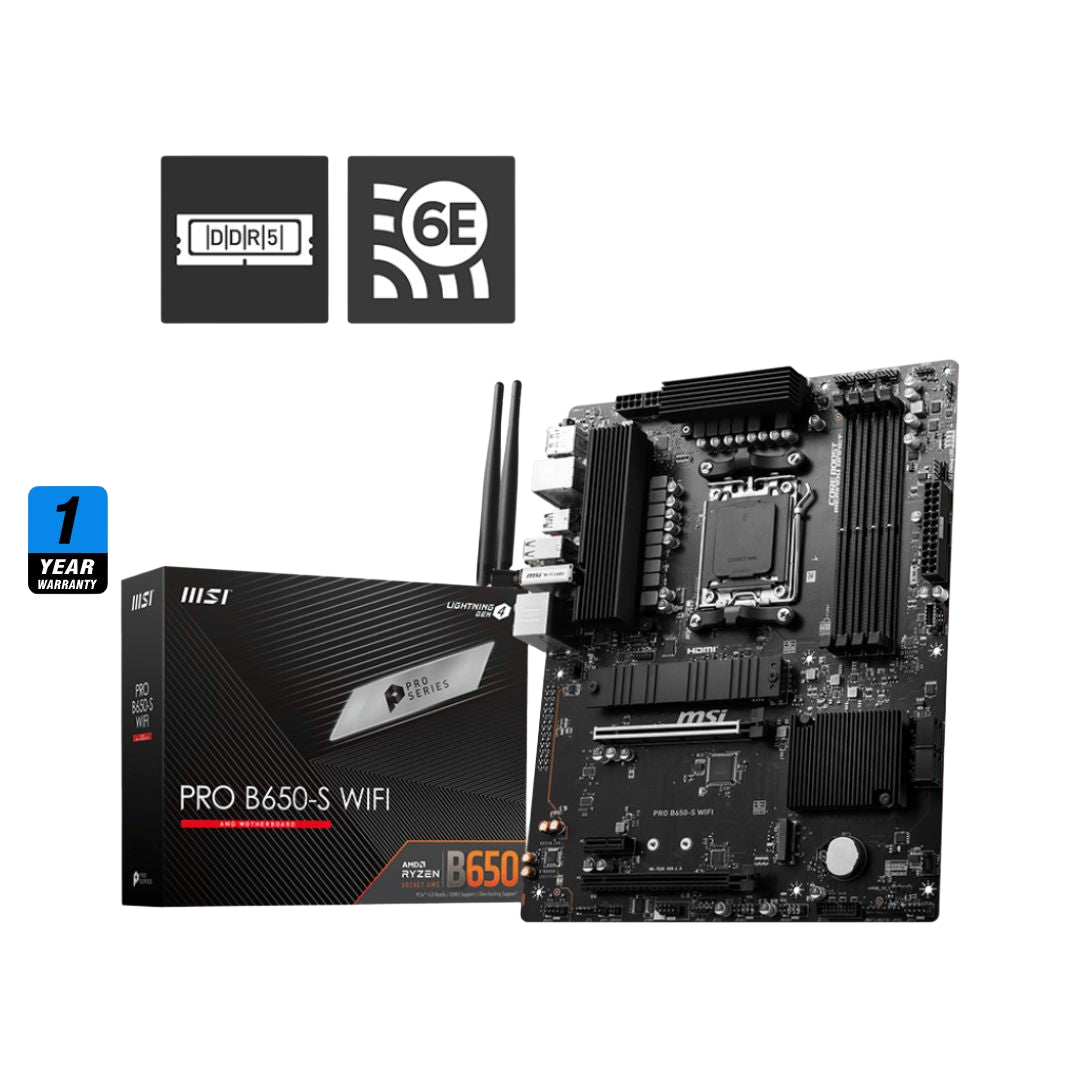 MSI PRO B650-S WIFI AM5 ATX Motherboard - 1