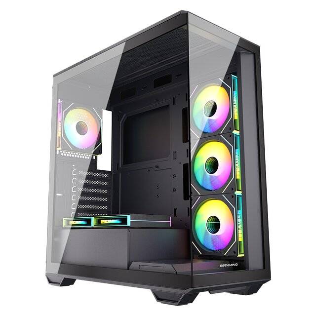 كيس ESGaming Gilgamesh Mid-Tower ATX أسود زجاج مقوى - 1