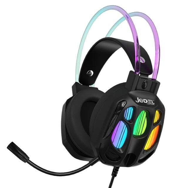 Jedel GH-619 7.1 Surround USB Wired Headset with Microphone Black - 1