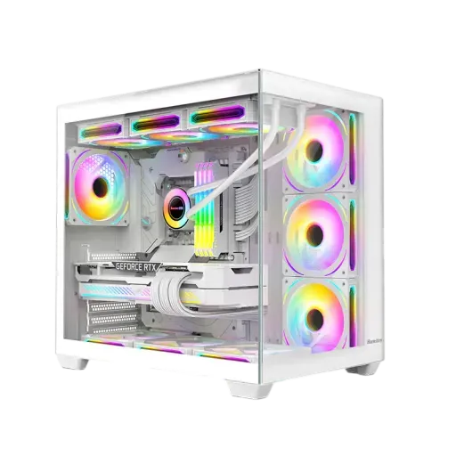 Huntkey Tornado S980 Mid-Tower Case White ARGB - 1
