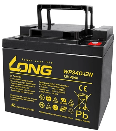 بطارية LONG Wps40-12N 40Ah 12V 480Wh AGM Sealed Lead Acid - 1