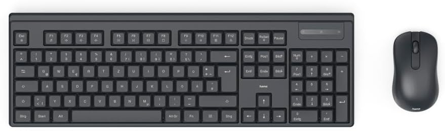 كيت كيبورد وماوس Hama WKM-100 لاسلكي QWERTY UK Black - 1
