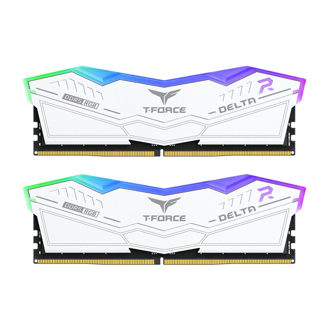 Team Group T-Force Delta RGB DDR5 32GB (2x16GB) 6000MHz White Memory - 1